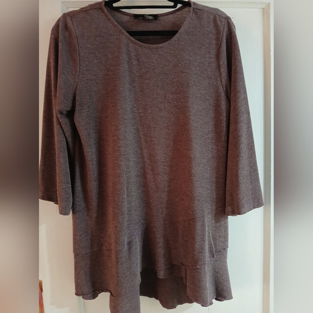 Suzanne Betro Women's Blouse in Heathered Brown